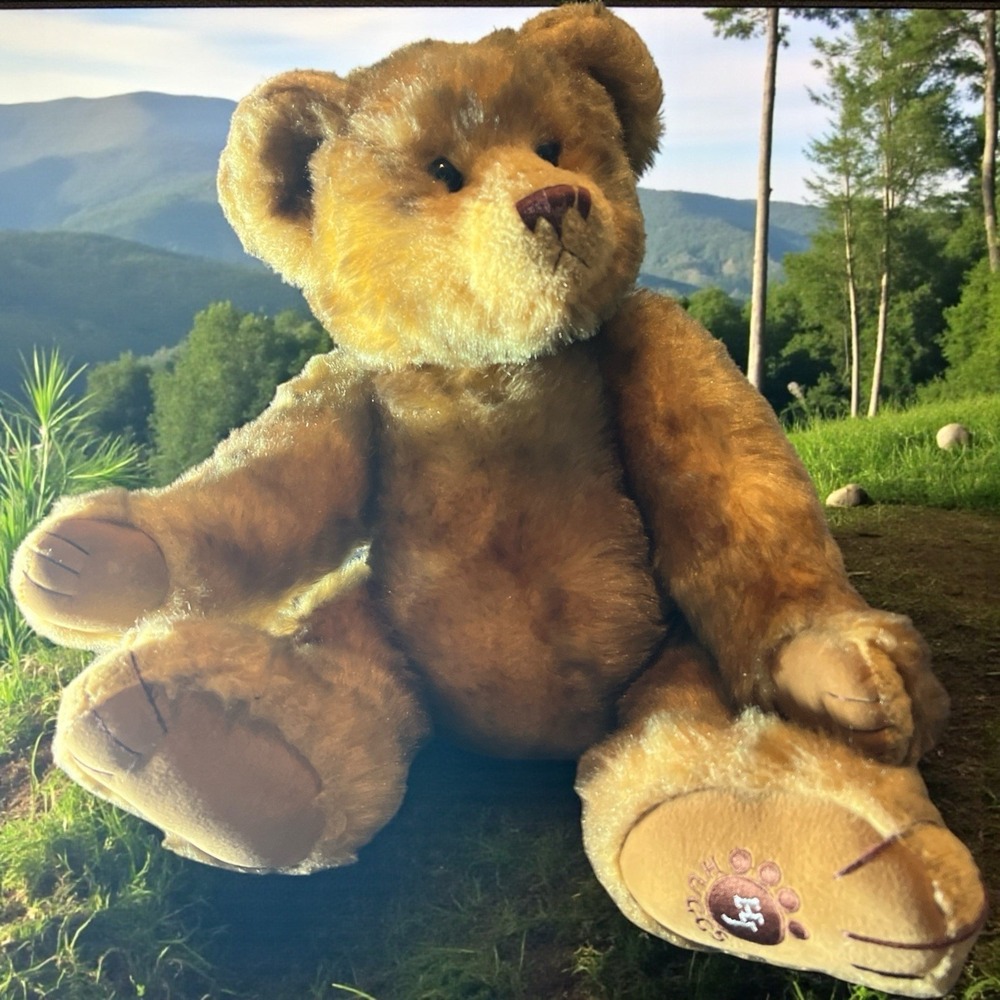 H J Huggs Jointed Teddy Bear Plush Brown 22" Poseable Arms Legs